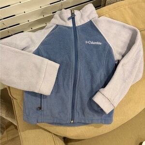 Columbia Youth Girl's Full Zip Fleece Jacket (purple & gray)
